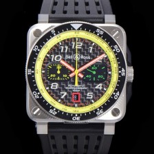 레플리카 [벨엔로스] 남성용 BR-03 인스트루먼트 PVD블랙코팅 오토매틱 9015무브먼트 42미리 러버우테탄줄 화이트다이얼 BEL75154  