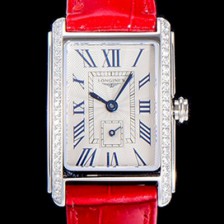 레플리카 [론진] 돌체비타 스텐레스스틸 보석/큐빅 셋팅 쿼츠L178.2 20.8미리 악어가죽 화이트다이얼 CAR11345  