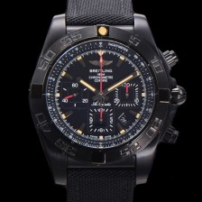 레플리카 [브라이틀링] 남성용 크로노맷  DLC 블랙스틸 오토매틱 ETA 7750-2 타입 44mm 나토천/가죽믹스 블랙다이얼  bre2026  