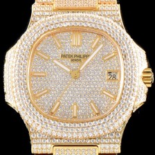 레플리카 [파텝필립] 남성용 파텍필립 5719/10G-010 노틸러스 스위프 세컨즈 18K 옐로우골드 럭셔리한 최상급쥬얼 다이아몬드 풀 셋팅 브레이슬릿 Cal.324 S C 오토매틱 무브먼트 PAT0103  