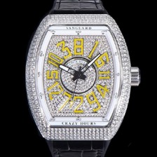 레플리카 [프랭크뮬러] 남성용 뱅가드 오토매틱 CZ02 타입 44미리 보석/큐빅 케이스 가죽줄 보석다이얼 fra73586  