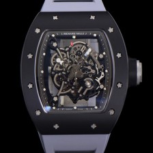 레플리카 [리차드밀레] 남성용 RM055 블랙 PVD코딩 스켈레톤 다이얼 러버 스트랩 기계식 수동형 무브먼트 RIC07176  