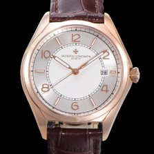 레플리카 [바쉐론 콘스탄틴] 남성용 피프티식스 Ref.4600E 오토매틱 1326 타입 40mm 가죽줄 18K 로즈골드 실버 다이얼  vac5122  