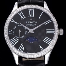 레플리카 [제니스] 남성용 16.2310.69202.C706 스위스 쿼츠 쥬얼리 베젤 블랙 다이얼 ZEN043  