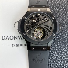 레플리카 [휴블렛] 남성용 빅뱅 블랙 PVD 코팅 투어빌론 탑재 무브먼트 스켈레톤 다이얼 hub2154  