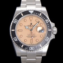 레플리카 [로렉스] 남성용 신형 케이스 업그레이드 러스털러스 스틸 재질 !서브마리너 오토매틱 Cal.3135 40mm  카본 베젤 메탈줄 핑크 골드다이얼 rol49206  