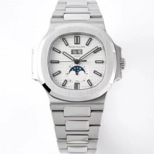 레플리카 [파텍필립] 남성용 노틸러스 5726/1A-010 오토매틱 Cal.324 타입 40미리 문페이즈 메탈줄/밴드 화이트다이얼 PAT75439  