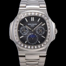 레플리카 [파텍필립] 남성용 Ref.5740 노틸러스 문페이즈 오토매틱 Cal.240 Q타입 40mm 다이아몬드/쥬얼 메탈줄  그레이다이얼 pat5912  