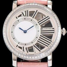 레플리카 [까르띠에] 남성용 로통드 드 까르띠에 화이트 다이얼 쿼츠 무브먼트 CAR0513  