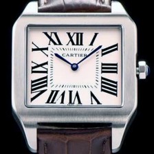 레플리카 [까르띠에] 남여공용 산토스 시리즈 9015 무브먼트 실버 베젤 화이트 다이얼 CAR0010  