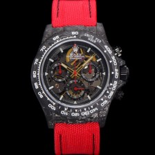 레플리카 [로렉스]남성용 데이토나 포지드카본 40mm 크로노그래프 오토매틱 Cal.4130 무브먼트 스켈레톤 다이얼 rol5368  