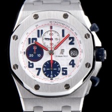 레플리카 [오데마피게] 남성용 로얄오크 오프쇼어 26170ST.OO.D101CR.02 판다 다이얼 에디션!!크로노그래프 화이트 와플 다이얼 브레이슬릿 오토매틱 무브먼트 AUD0214  