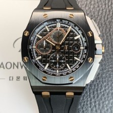 레플리카 [오데마피게] 남성용 로얄오크 오프쇼어 26405CE.OO.A002CA.99.99 세라믹 베젤 크로노그래프 44mm 오토매틱 무브먼트 블랙 다이얼 aud6582  