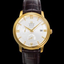 레플리카 [오메가] 남성용 드빌 424.53.40.21.52.001 프레스티지 코-액시얼 39.5mm  18K 옐로우골드 오토매틱 Cal.2627 타입 블루 다이얼 omg0178  