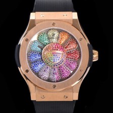 레플리카 [휴블렛] 남성용 신형버전 클래식 퓨전 45mm 오토매틱 Hub1214 타입 18K 로즈골드 우레타줄 PVD코팅케이스 무늬다이얼 hub2931  