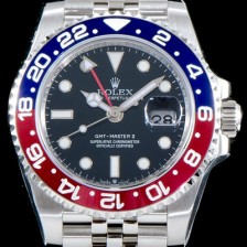 레플리카 [로렉스] 남성용 지엠티 마스터II 126710BLRO-0001 듀얼 타임 블루/레드 투톤 24시간 회전 베젤 블랙 다이얼 5선 쥬빌리 브레이슬릿 오토매틱 무브먼트 ROL0011  