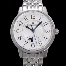 레플리카 [예거 르꿀르뜨] 여성용 랑데뷰 나잇&데이 문페이즈 오토매틱 898A 타입 무브 34mm 메탈줄 화이트다이얼  jag9159  