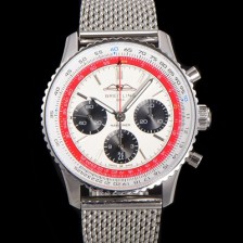 레플리카 [브라이틀링] 남성용 네비타이머 AB01383B1G1P1 크로노그래프 ETA7750-2 타입 오토매틱 43mm 화이트 다이얼 bre6001  