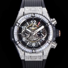 레플리카 [휴블렛] 남성용 빅뱅 유니코 티타늄 45mm 오토매틱 HUB1280 타입  다이아몬드 풀케이스 러버줄 스켈래톤 다이얼 hub9251  