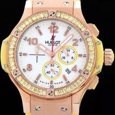 레플리카 [휴블렛] 여성용 빅뱅 에볼루션 쿼츠 다이아몬드 버젼 화이트다이얼 HUB4201  