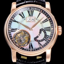레플리카 [로저드빌]남성용  오마쥬 수동기계식 투어빌론(뜨루삐옹) 45미리 18K 로즈골드 화이트다이얼 ROG65469  