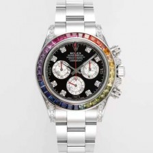 레플리카 [로렉스] 남성용 데이토나 레인보우 116599 RBOW 크로노그래프 40mm 오토매틱 Cal.4130타입 블랙 다이얼 rol5434  
