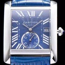 레플리카 [까르띠에] 남성용 탱크 블루 다이얼 오토매틱 무브먼트 CAR0010  