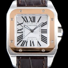 레플리카 [까르띠에] 남여공용 산토스 드 까르띠에 W20107X7 18K 로즈골드 베젤 화이트 다이얼 CAR0011  