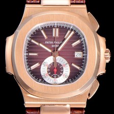 레플리카 [파텍필립]남성용 노틸러스 금장시계 40.5미리 크로노그래프 오토매틱 무브먼트 블랙브라운다이얼 PAT31685  