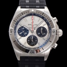 레플리카 [브라이틀링] 남성용 크로노맷 B01 오토매틱 ETA7750-2 타입 42mm 금장시계 우레탄줄 화이트다이얼 bre41570  