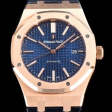 레플리카 [오데마피게] 남성용 VIP타입 모델!!로얄오크 15450BA.OO.1256BA.02 18K 로즈골드 블루 와플 다이얼 오토매틱 무브먼트 AUD0251  