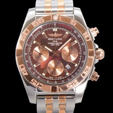 레플리카 [브라이틀링] 남성용 크로노맷 오토매틱 크로노그래프 ETA7750-2타입 44mm 로즈골드 매탈줄 브라운다이얼 bre3219  