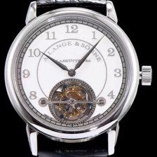 레플리카 [아랑게운트죄네] 남성용 Handwerkskunst 화이트 다이얼 투어빌론 무브먼트 LAN4203  