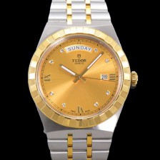레플리카 [튜더] 남성용 로얄 워치 오토매틱 스위스 ETA2836-2 타입 18K 옐루골드  41mm 메탈줄 골드다이얼 tud5112  