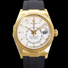 레플리카 [로렉스] 남성용 스카이더웰러 m336238-0002 18K 옐루골드 42mm 오토매틱 Cal.9002 타입 우레탄줄 화이트 다이얼 rol5309  