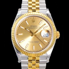 레플리카 [로렉스] 남성용 904L스틸!! 2023신형 데이져스트 36mm II m126233-0015 !! 18K 옐로골드 골드다이얼 브레이슬릿 신형 Cal.3235 오토매틱 무브먼트 ROL29323  