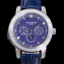 레플리카 [파텍필립] 남성용 Ref.5073P 그랜드 컴플리케이션 문페이즈 오토매틱 다이아몬드셋팅 42mm 가죽줄 블루다이얼 pat5319  