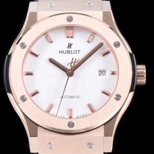 레플리카 [휴블렛] 남성용 클레식 퓨전 511.OX.2611.LR 데일리워치 심플하고 클래식한 타입!! 18k 로즈골드 케이스 화이트 다이얼 블랙 레더스트랩 오토매틱 무브먼트 HUB0240  