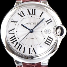 레플리카 [까르띠에] 남성용 2019신상 발롱블루 W69016Z4 42mm 브라운 악어가죽 밴드 화이트 다이얼 오토매틱 무브먼트 CAR0510  
