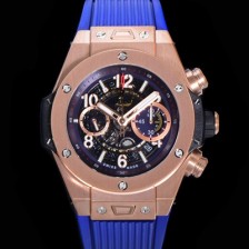 레플리카 [휴블렛] 남성용 빅뱅 유니코  45mm 오토매틱 HUB1280 타입 18K 로즈골드 러버줄 스켈래톤 다이얼  hub5125  