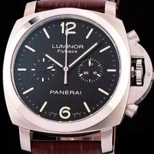 레플리카 [파네라이] 남성용 루미너 플라이배크 블랙 다이얼 PAN0453  