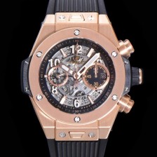 레플리카 [휴블렛] 남성용 빅뱅 유니코 킹골드 크로노그래프 421.OX.5180.RX 로즈골드 HUB1280 오토매틱 므브먼트 44mm 러버밴드 스켈레톤 다이얼 hub38959  