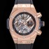 레플리카 [휴블렛] 남성용 빅뱅 유니코 킹골드 크로노그래프 421.OX.5180.RX 로즈골드 HUB1280 오토매틱 므브먼트 44mm 러버밴드 스켈레톤 다이얼 hub38959  