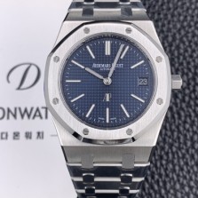 레플리카 [오데마피게] 남성용 NEW 로얄오크 15202ST.OO.1240ST.01 슬림 39mm사이즈 UP!! 블루 와플 다이얼 브레이슬릿 오토매틱 무브먼트 AUD0142  