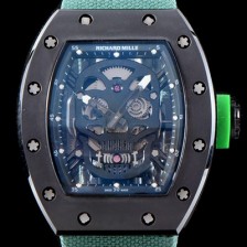 레플리카 [리차드밀레] 남성용 벨크로 스포츠 스트랩!! RM52-01 스컬 워치 스켈레톤&해골무늬 다이얼 오토매틱 무브먼트 RIC0455  