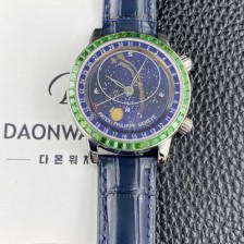 레플리카 [파텍필립] 남성용 그랜드 컴플리케이션 6104P 문페이즈 43mm 오토매틱 Cal.240 타입 블루 다이얼 pat2273  