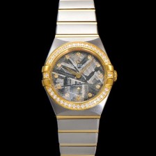 레플리카 [오메가] 여성용 컨스틀레이션 131.25.28.60.99.002 옐로우골드 다이아몬드 세팅 베젤 28mm 쿼츠 무브먼트 메테오라이트 다이얼 omg0148  