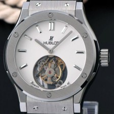 레플리카 [휴블렛] 남성용 솔로 뱅 투어빌론 화이트 다이얼/세라믹 베젤 화이트다이얼 HUB1054  