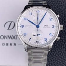 레플리카 [아이더블유씨] 남성용시계 베스트 신형 포르투기즈 IW371617 크로노그래프 오토매틱 ETA7750-2 타입 41mm 메탈줄 화이트 다이얼 iwc64681  
