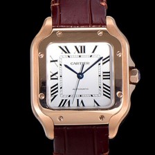 레플리카 [까르띠에] 남성용 산토스 더 까르띠에 WGSA0028 오토매틱 ETA2892-2 금장시계 18K로즈골드 35.1미리 화이트다이얼 CAR13980  